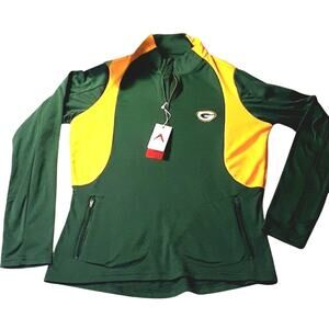 New w Tag GREEN BAY PACKERS 1/4 Zip Top  Sz S Long Sleeve Authentic NFL Apparel